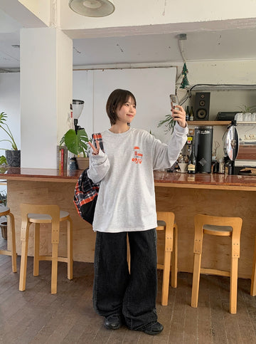 Hoeni Side Pintuck Snap Button Wide Denim Pants